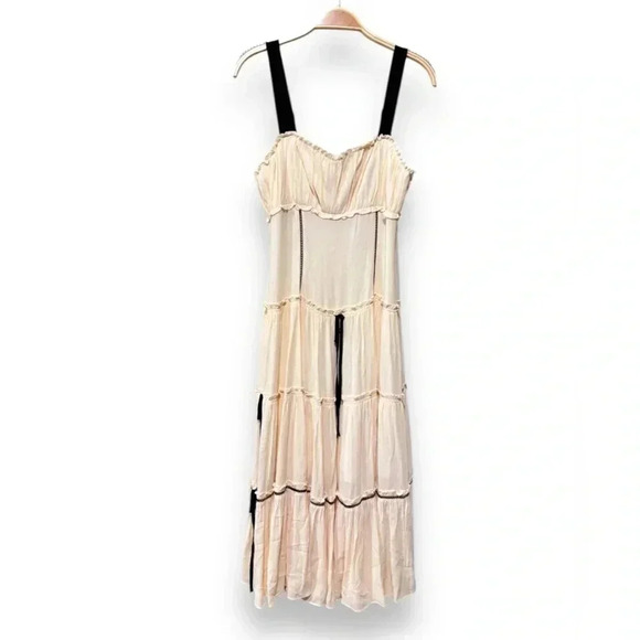 Cinq à Sept Cream and Black Midi Dress - Picture 1 of 10